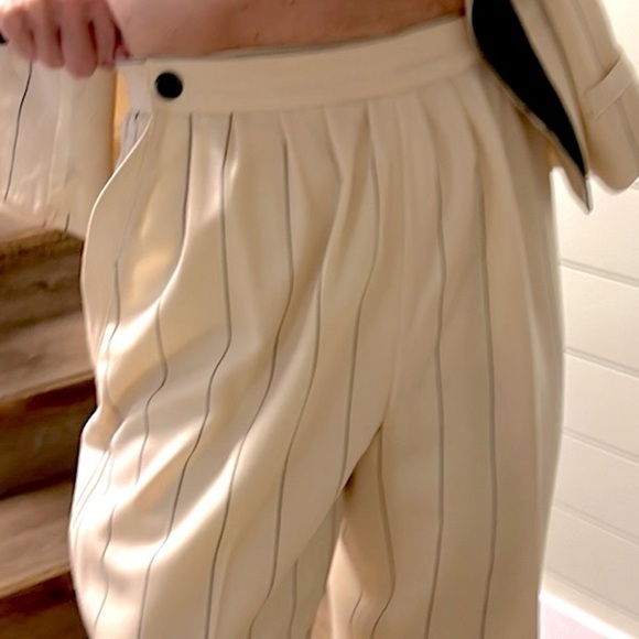 VTG Krizia,Charles Summer,Pinstripe,Bonny Parker Suit,Bibbed Pant,Size 42EU/6US - Picture 11 of 16
